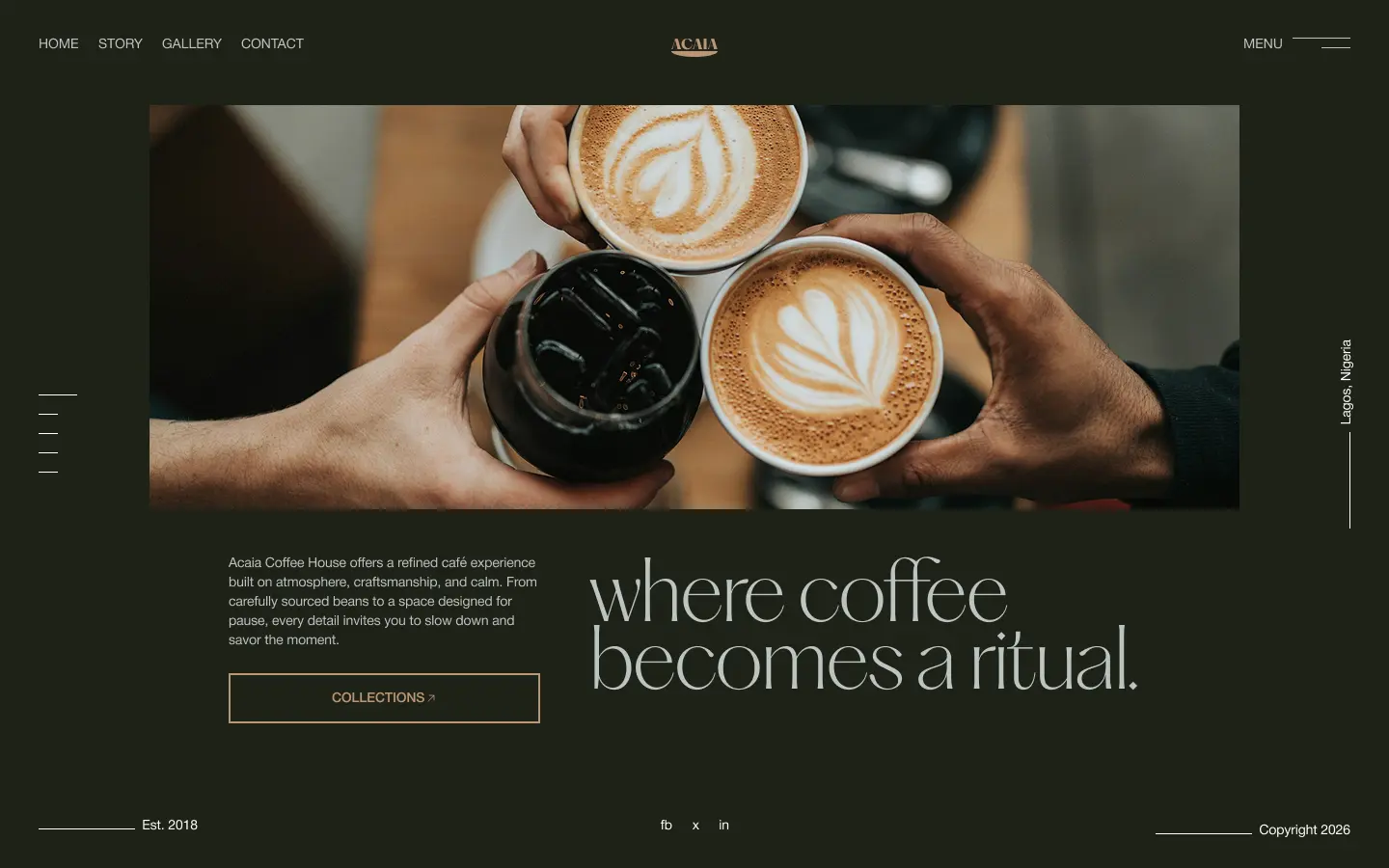 Coffee shop website design